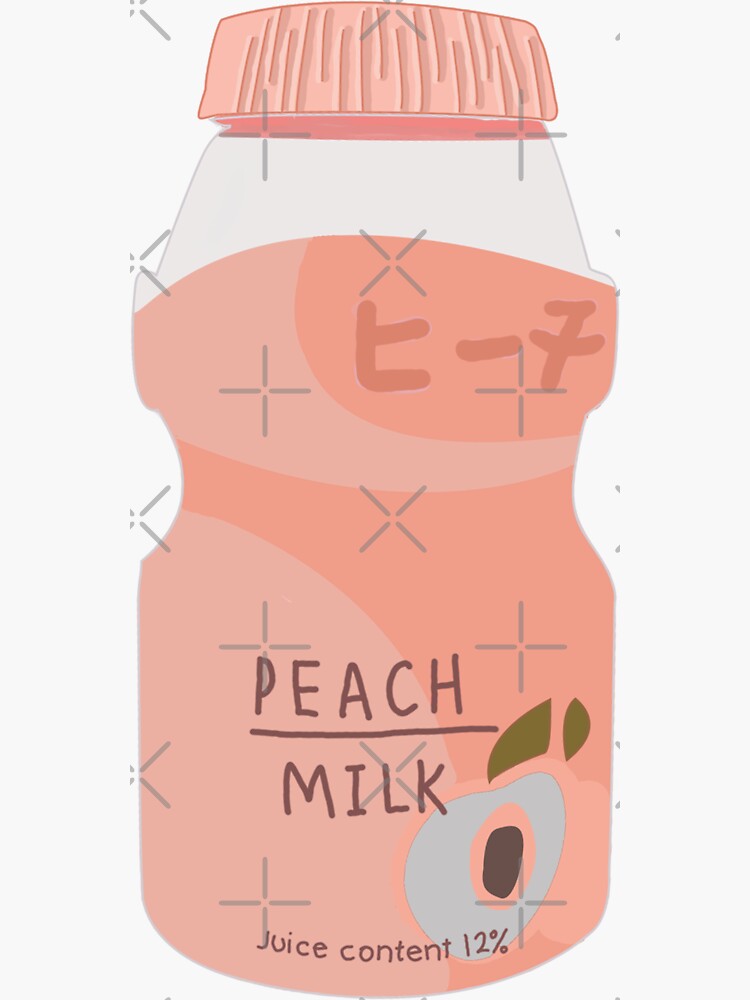 Kawaii Japanese Yakult Peach Milk Aesthetic Sticker For Sale By