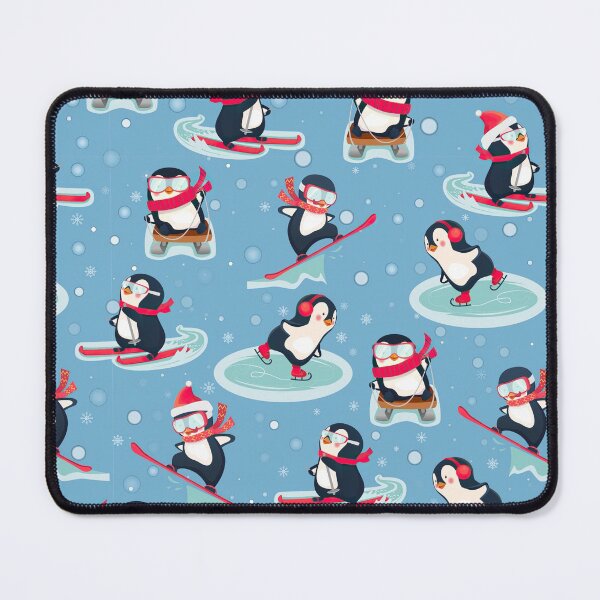 Item preview, Penguins Skating On Blue Background designed and sold by AletacStore.