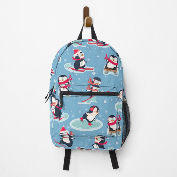 Item preview, Penguins Skating On Blue Background  designed and sold by AletacStore.