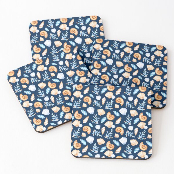Item preview, Rustic Nautical Seashells Pattern designed and sold by shabzdesigns.