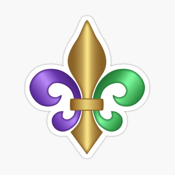 Fleur De Lis Decal Vinyl Sticker|Cars Trucks Vans Walls Laptop| White |5.5  x 5.5 in|LLI118