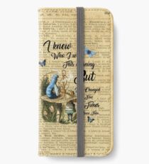Alice in Wonderland Quote Vintage Dictionary Art "I've changed few times..." iPhone Wallet/Case/Skin