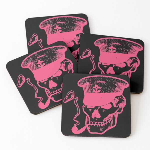 Item preview, Vintage Pink Skull: Sailor Skull Smoking a pipe designed and sold by OutofFocusShop.