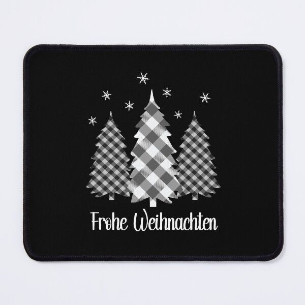Item preview, Frohe Weihnachten German Holiday Saying With Plaid Christmas Trees designed and sold by Bad Kitty Designz.