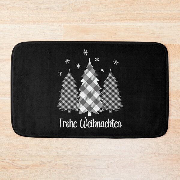 Item preview, Frohe Weihnachten German Holiday Saying With Plaid Christmas Trees designed and sold by Bad Kitty Designz.