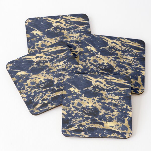 Artikelvorschau, Marineblauer Goldmarmor entworfen und verkauft von shabzdesigns.