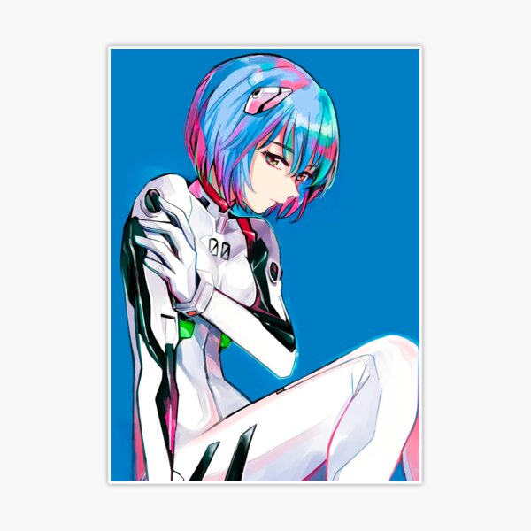 50 Autocollants Vinyle Neon Genesis Evangelion - Motifs Ayanami Rei, Imperméables, Pour Déco PC, Skate, Carnet
