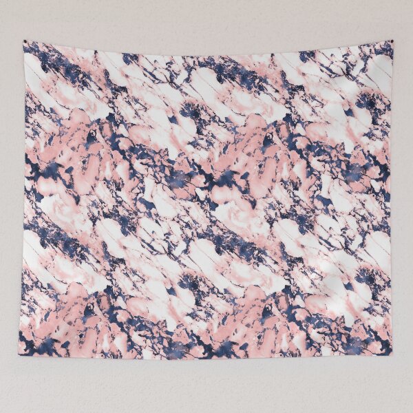 Item preview, Blush Pink Navy Blue Marble designed and sold by shabzdesigns.