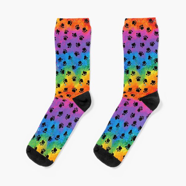 Item preview, Dog Paws On Rainbow Watercolor Background designed and sold by JennileeArt.