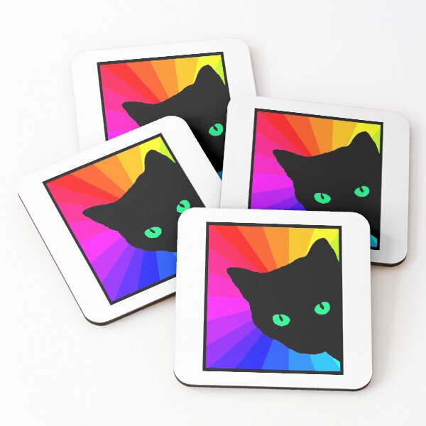 Item preview, Black Cat Color Prism Green Eyes - Cat Lover design designed and sold by TopRatedDesigns.