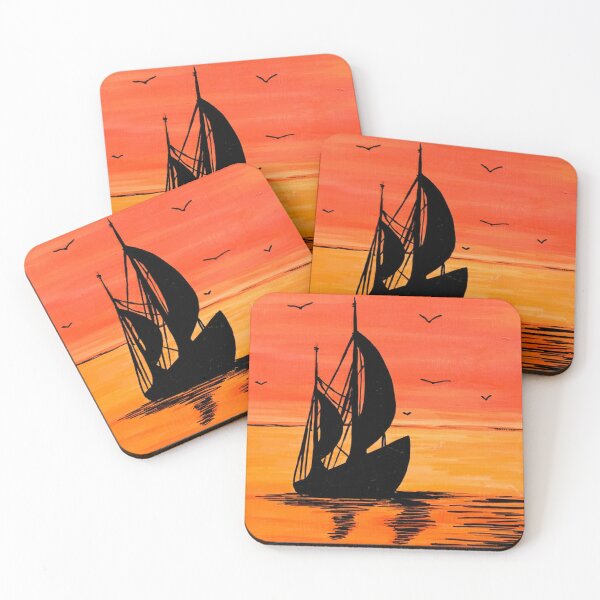 Item preview, Handmade Sunset sailing landscape- acrylic painting- Perfect for gifting purposes designed and sold by TaniaCanvasLife.