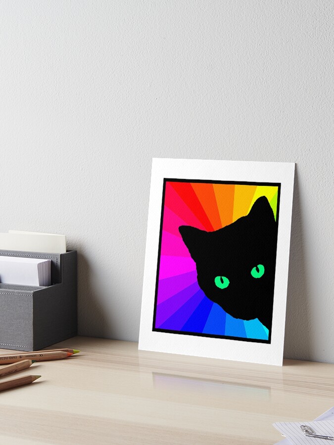 Black Cat Color Prism Green Eyes - Cat Lover T Shirt Black Cat Color Prism Green Eyes - Cat Lover T Shirt