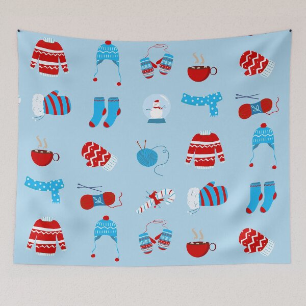 Item preview, Christmas sticker pack: I love Knitting pattern designed and sold by KlaraMacinka.