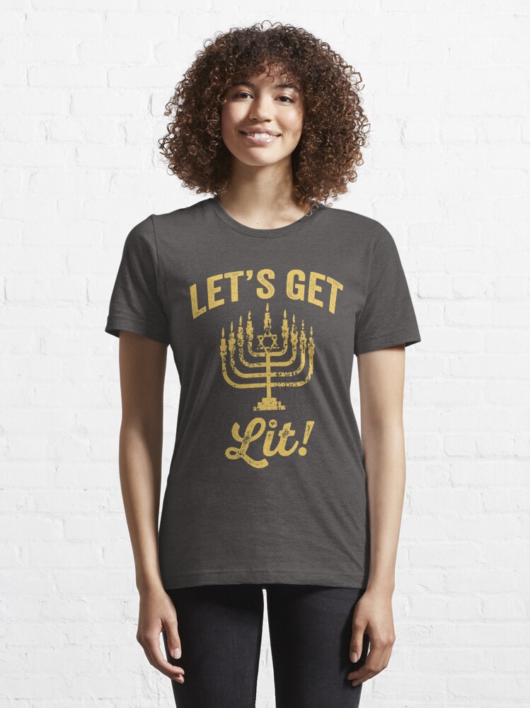 let's get lit menorah shirt