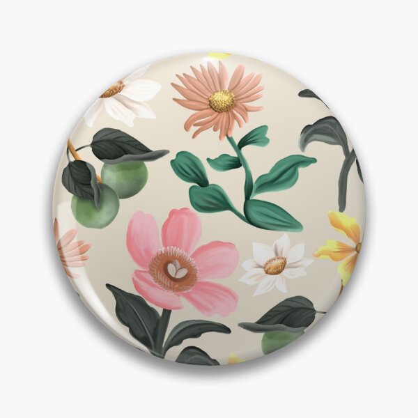 Item preview, Cream Pastel Spring Floral Pattern designed and sold by Happy  People Prints.