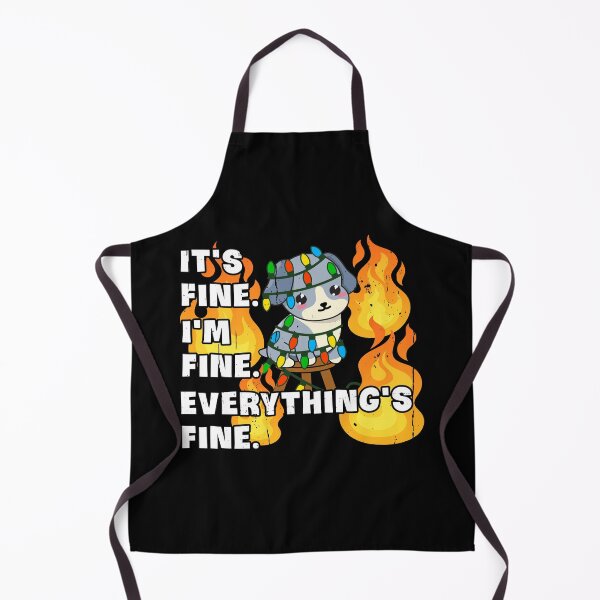 Item preview, It's Fine, I'm Fine, Everything's fine Holiday Edition: Dog with Christmas Lights designed and sold by Happy Puppy Print On Demand.