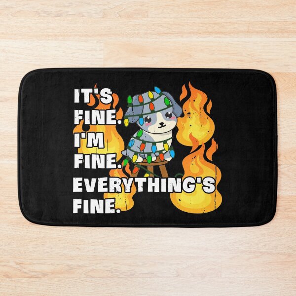 Item preview, It's Fine, I'm Fine, Everything's fine Holiday Edition: Dog with Christmas Lights designed and sold by Happy Puppy Print On Demand.