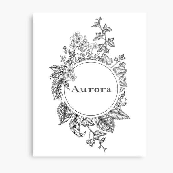 "Baby Girl Name Sign Aurora in Vintage Floral Frame New Baby Girl Gift Nursery Wall Art for