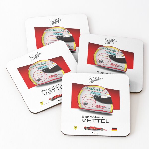 Item preview, Sebastian Vettel - 2019- SF90 Helmet and car Print designed and sold by JageOwen.