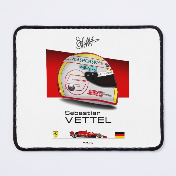 Item preview, Sebastian Vettel - 2019- SF90 Helmet and car Print designed and sold by JageOwen.