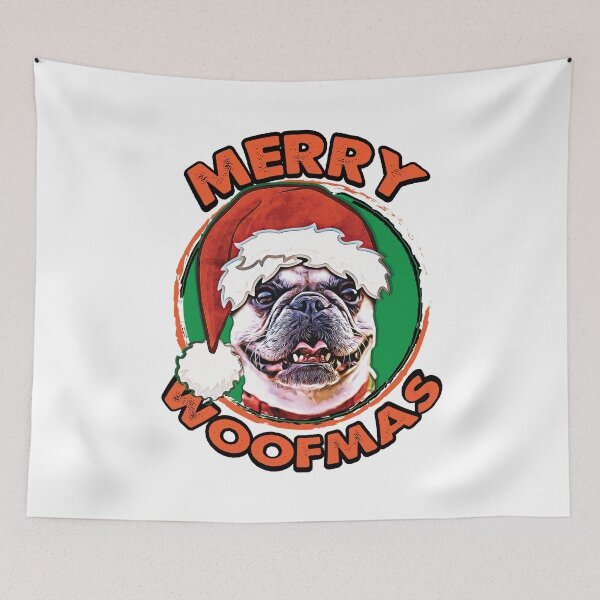 Item preview, Merry Woofmas Frenchie designed and sold by csoDesign.