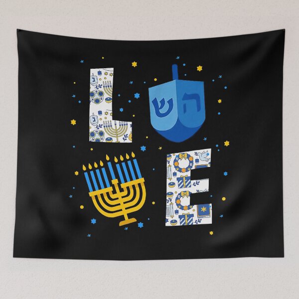 Item preview, LOVE Hanukkah Decorations Dreidel Menorah Chanukah T-Shirt designed and sold by orvillesznpb70.