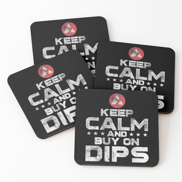 Item preview, Vintage Avalanche AVAX Coin Keep Calm and Buy on Dips Crypto Token Cryptocurrency Wallet designed and sold by AriellaGross.