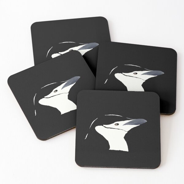Item preview, Chinstrap Penguin portrait with white outlines designed and sold by AndrasVasasArt.