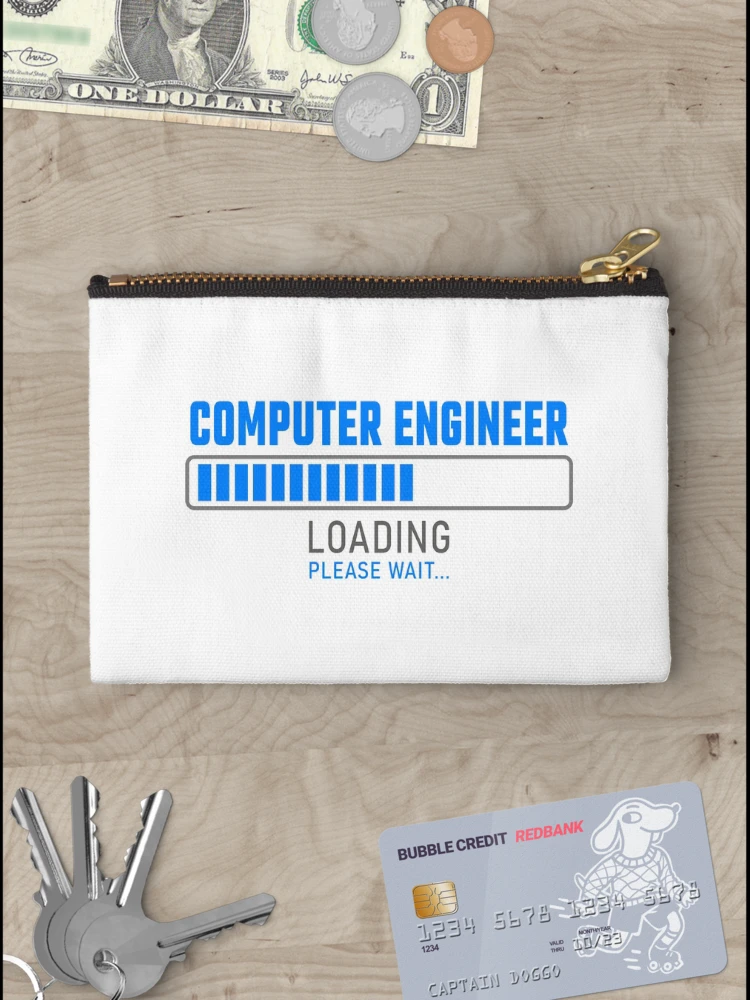 Thumbnail 3 of 4, Zipper Pouch, Computer Engineer - Loading please wait designed and sold by VrajStudio.