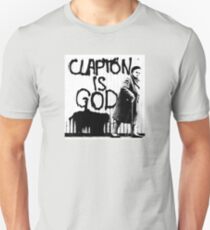Clapton is God - Black on White Unisex T-Shirt