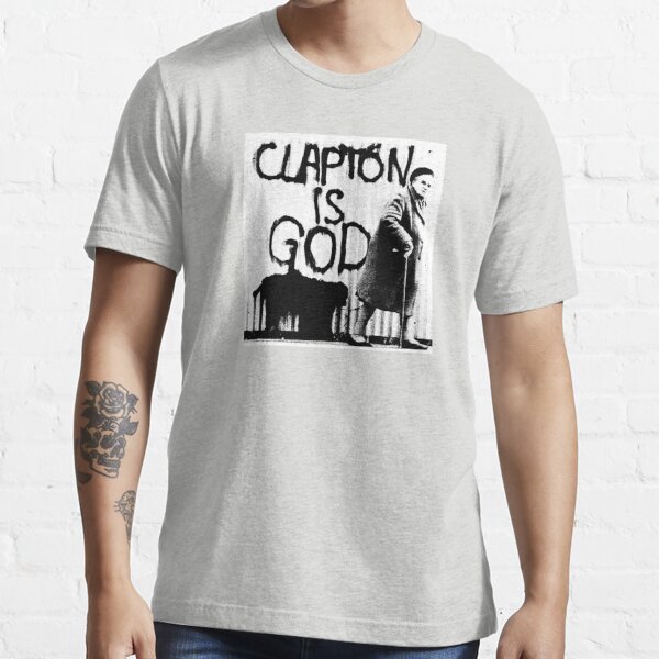 Clapton is God - Black on White Essential T-Shirt