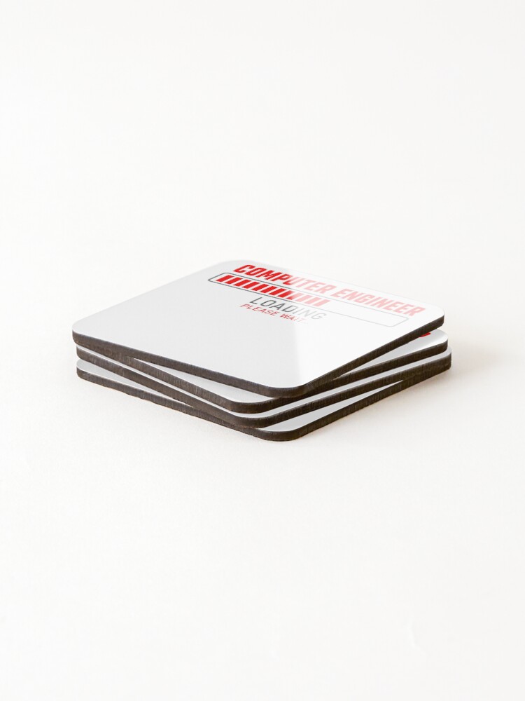 Thumbnail 4 of 5, Coasters (Set of 4), Computer Engineer - Loading please wait designed and sold by VrajStudio.
