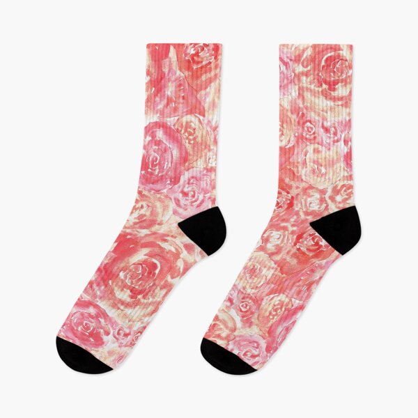 Item preview, Cute Girly Coral Pink Watercolor Roses Abstract Pattern designed and sold by tanjica.