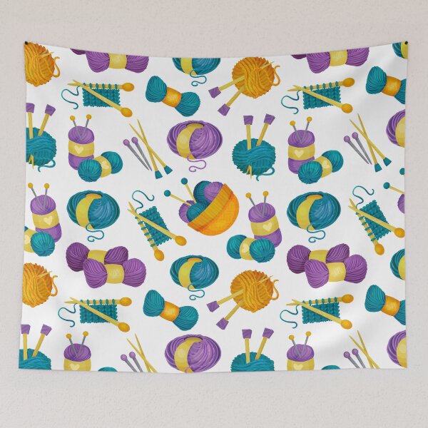 Item preview, Knitting sticker pack: I love Knitting pattern designed and sold by KlaraMacinka.