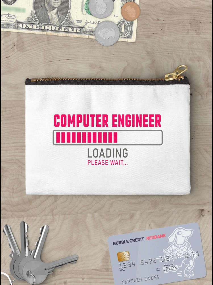 Thumbnail 3 of 4, Zipper Pouch, Computer Engineer - Loading please wait designed and sold by VrajStudio.