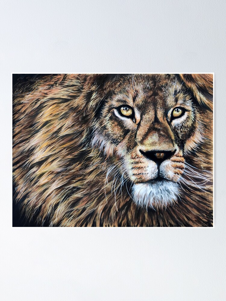 Póster «león. dibujo de un león a color» de usertakuser | Redbubble