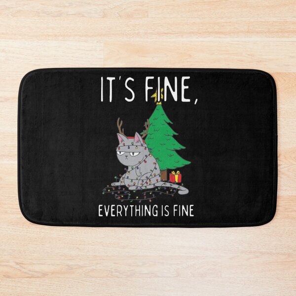 Item preview, It’s fine, everything is fine angry tangled Xmas lights cat designed and sold by HROC.