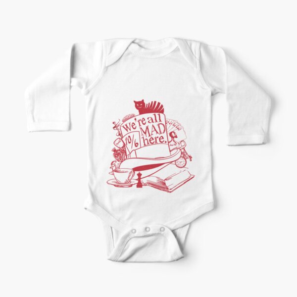 We're All Mad Here Long Sleeve Baby One-Piece