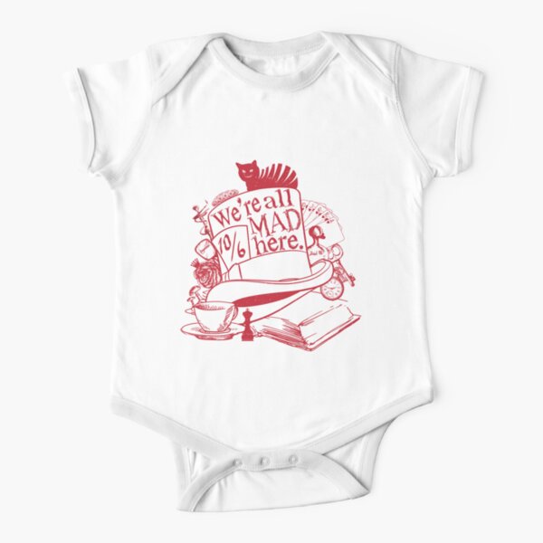 We're All Mad Here Short Sleeve Baby One-Piece