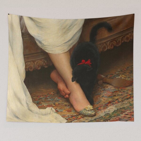Item preview, Classic Black Kitten Stroking Owner designed and sold by IliaLobell.