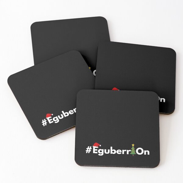 Item preview, Hashtag Eguberri On - Merry Christmas in Basque with Santa Hat and tree designed and sold by HashtagZone.