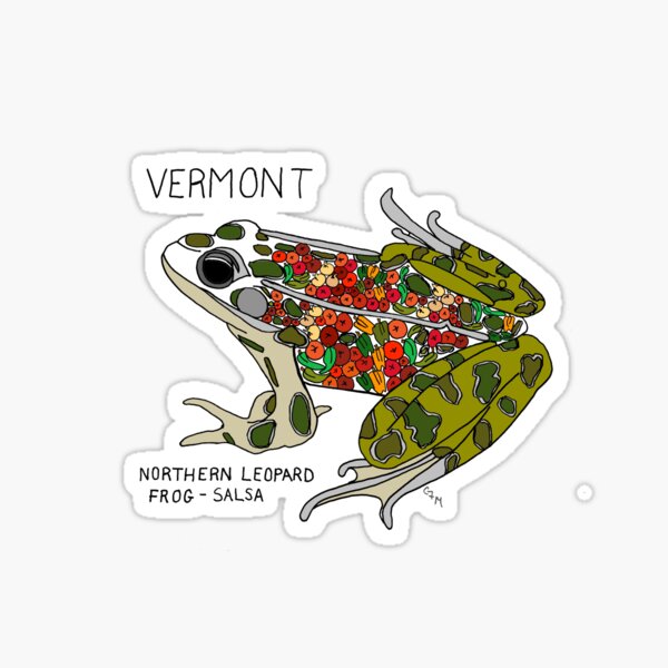 Vermont - Northern Leopard Frog - Salsa - state symbols Sticker