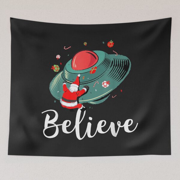 Item preview, Divertido Navidad Alien OVNI Papá Noel Abducción Xmas Believe designed and sold by JeffreyMCombs.