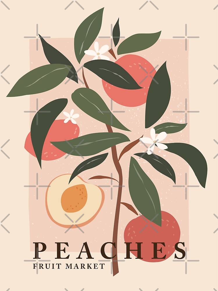 Peaches Retro Style Women's T-Shirts Cottagecore Aesthetic Cute