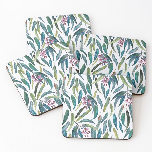 Item preview, Gum leaf eucalyptus Watercolour fresh natural colours designed and sold by Leanne  Nowell.