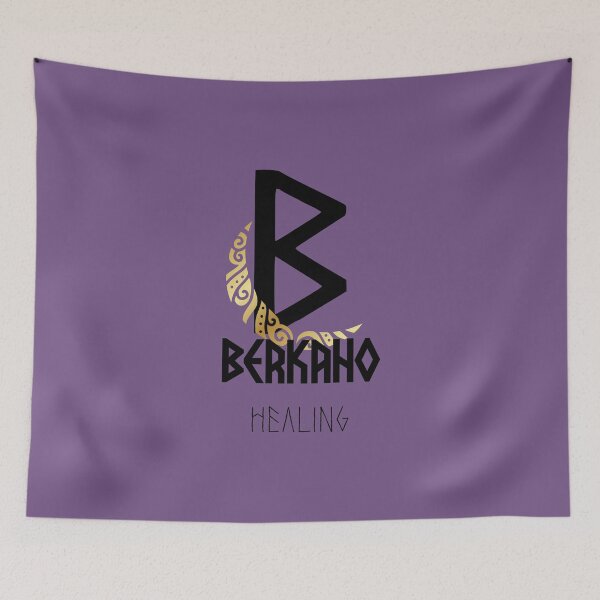 Item preview, Elder Futhark "BERKANO" Rune with Crescent Moon designed and sold by LilysGoodies.
