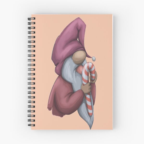 Item preview, christmas funny gnome in red clothes and a cap with appetite licks a candy cane designed and sold by DaryaDarya.