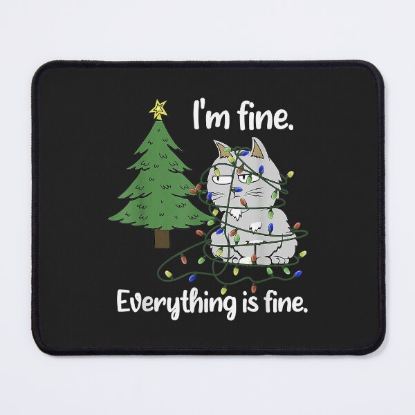 Item preview, I'm Fine Everything Is Fine Tangled Up Cat Christmas Lights designed and sold by JeffreyMCombs.