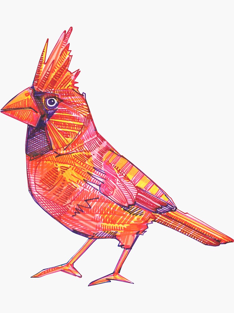 Cardinal drawing - 2016 by gwennpaints