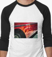 Flaming Heart Men's Baseball ¾ T-Shirt